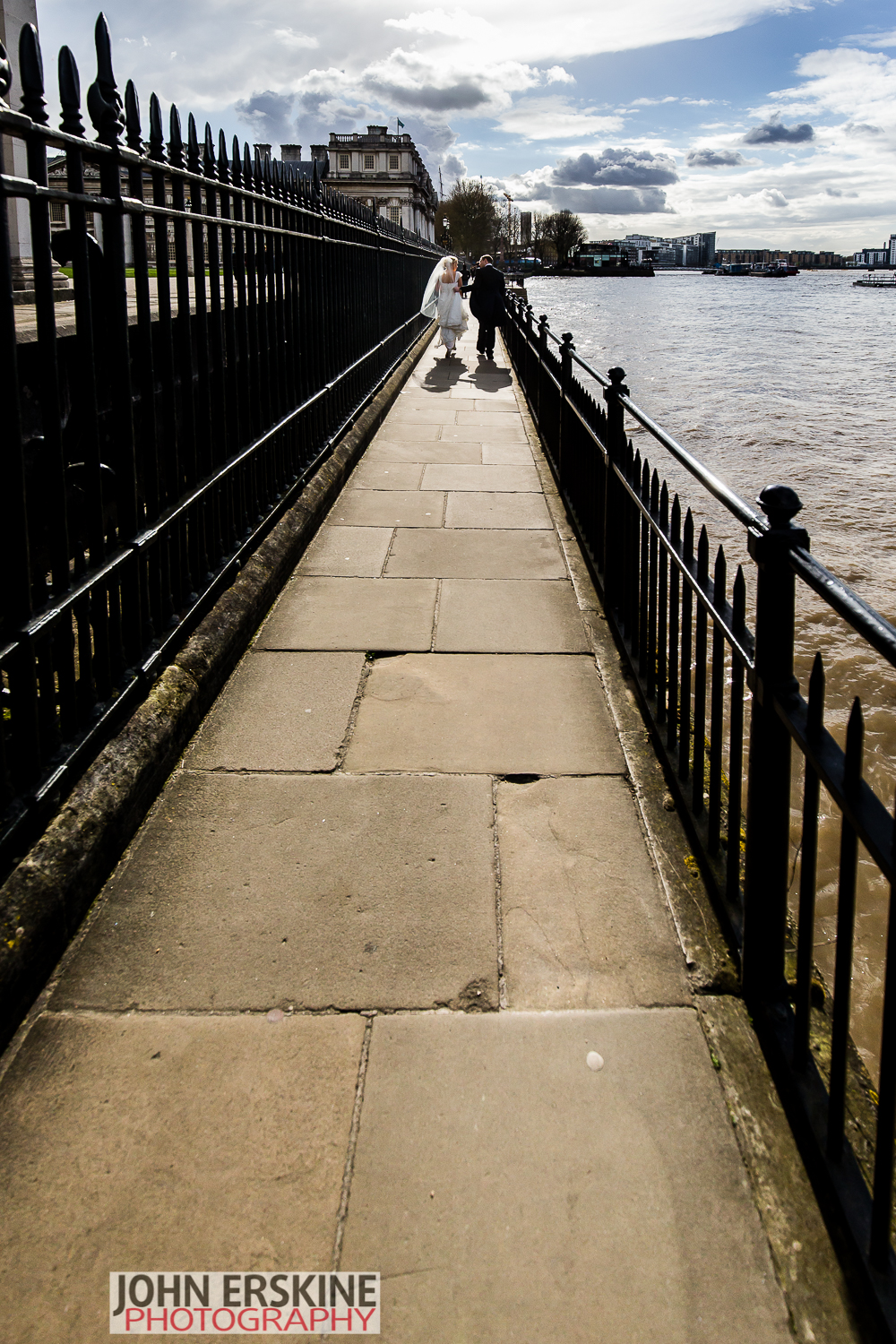 Greenwich Thames Path Walk with Bride Groom